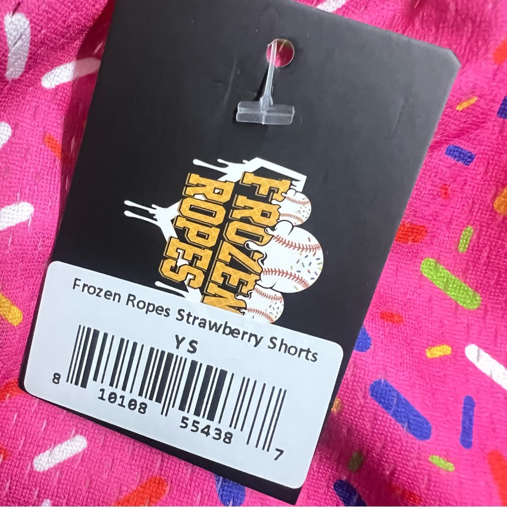 New Baseball Lifestyle 101 B101 Ice Cream Youth Shorts in Strawberry - Picture 5 of 5